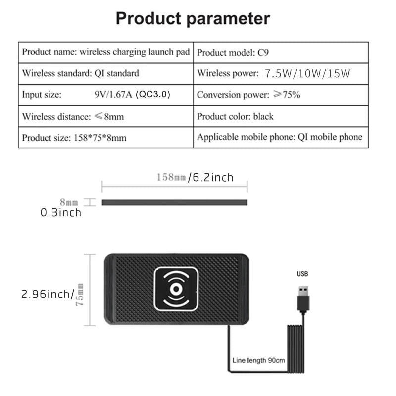 15W Qi Wireless Car Charger