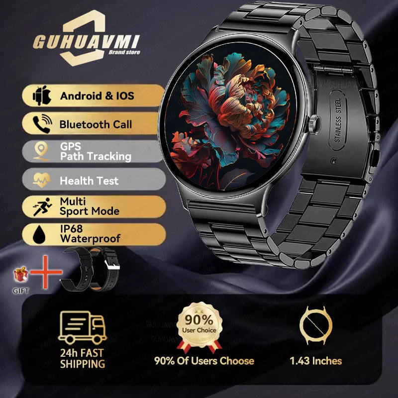 GUHUAVMI Elite Sapphire Crystal Smartwatch
