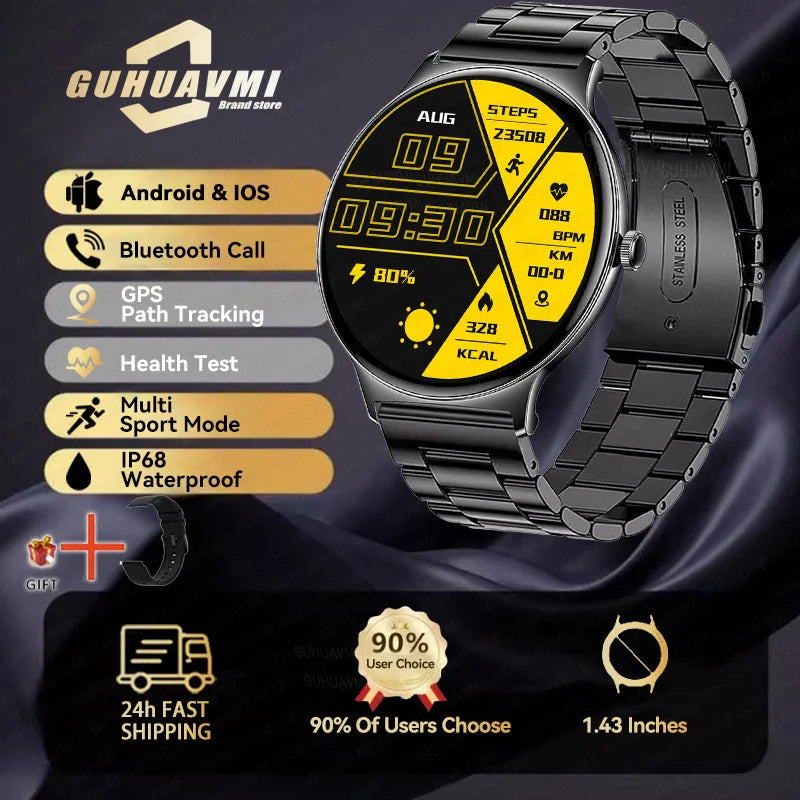 GUHUAVMI Elite Sapphire Crystal Smartwatch