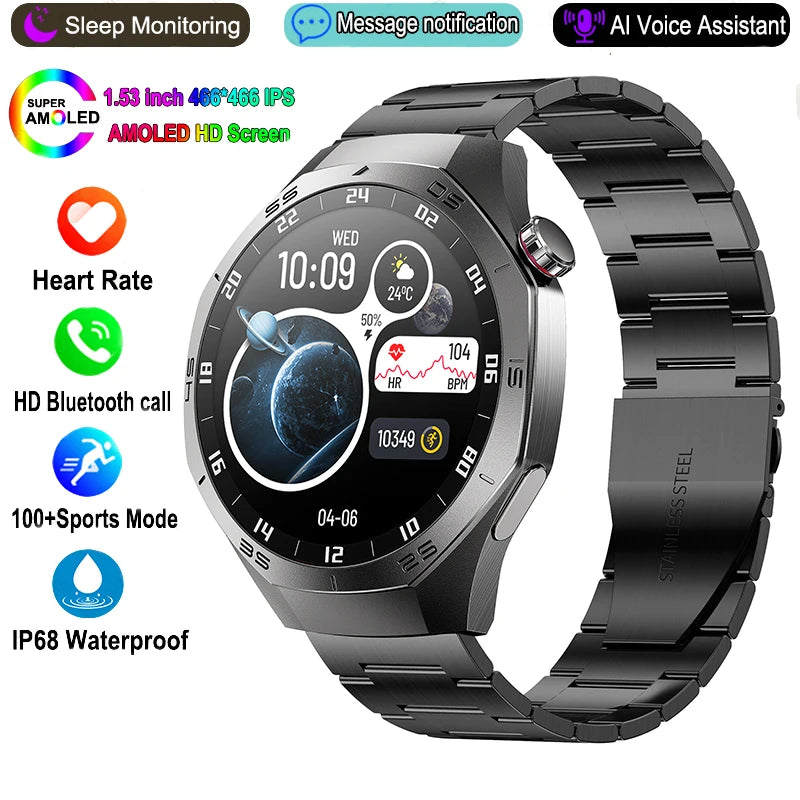 BOALZETD Round AMOLED Smartwatch
