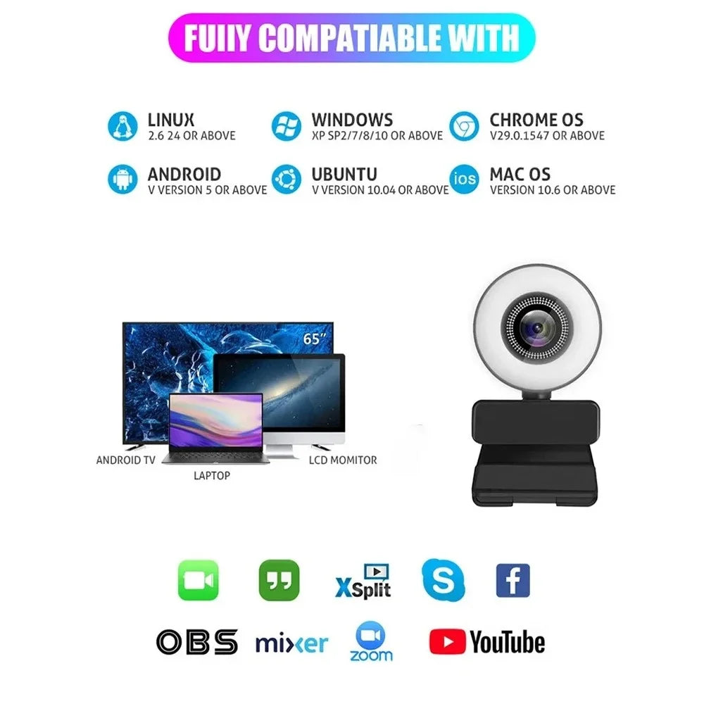 AEVYVKV 4K Micron Light Ultra-HD Webcam