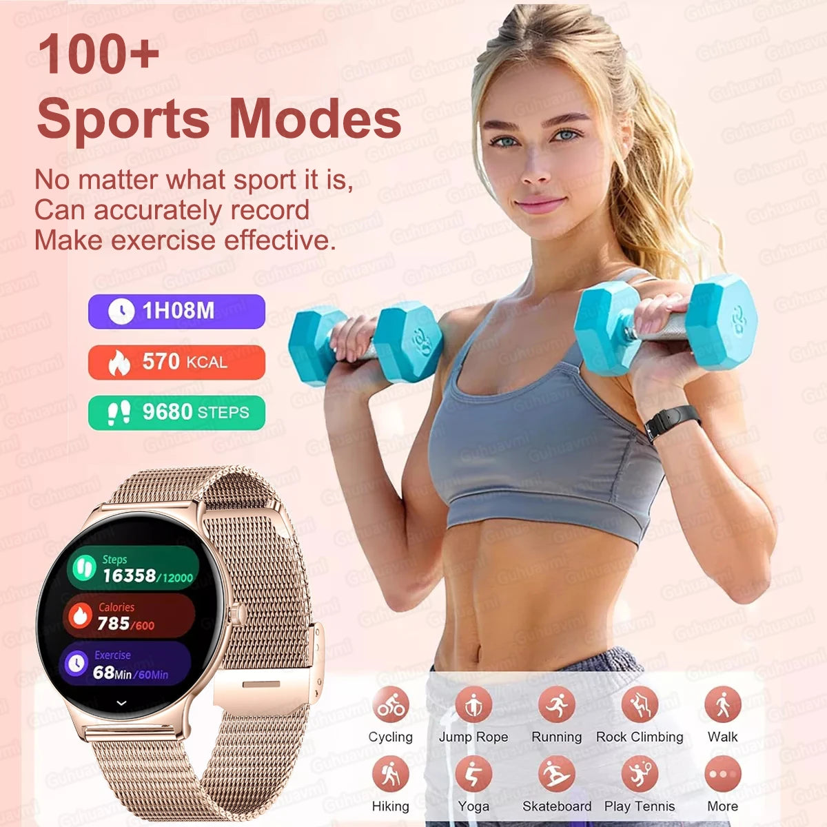 GUHUAVMI Elite Sapphire Crystal Smartwatch