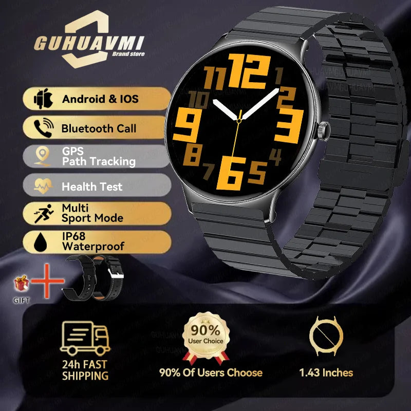 GUHUAVMI Elite Sapphire Crystal Smartwatch