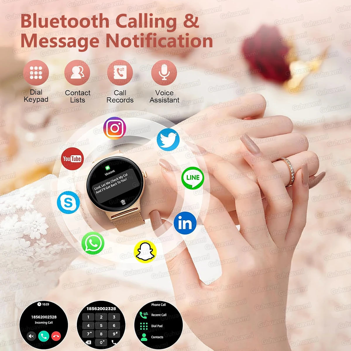 GUHUAVMI Elite Sapphire Crystal Smartwatch