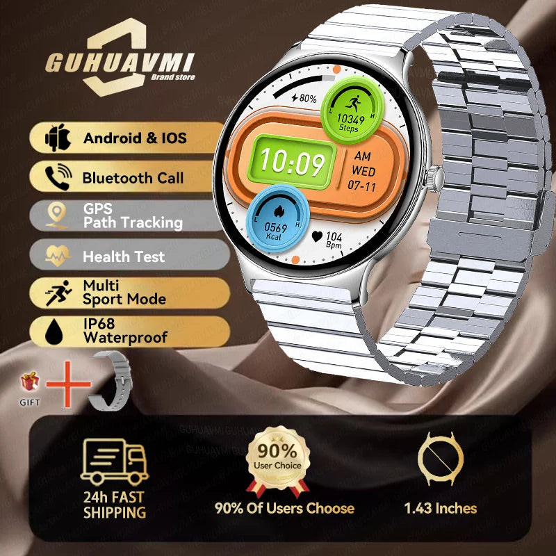 GUHUAVMI Elite Sapphire Crystal Smartwatch